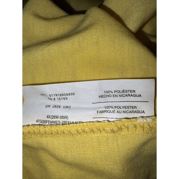 JMS Just My Size Womans 4 X 26W/28W Pullover Top Blouse Cap Sleeve Yellow - Picture 7 of 7